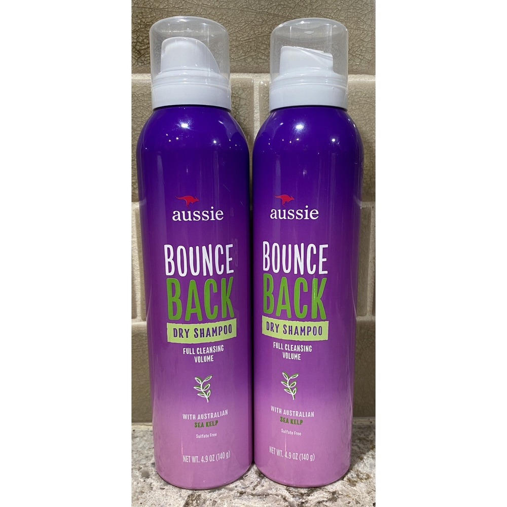2- Aussie BOUNCE BACK Dry Shampoo w/ Sea Kelp Full Cleansing Volume 4.9 oz